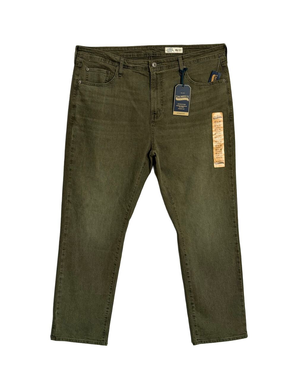 Daniel Cremieux Premium Denim Pants Men's 40"x30" Straight Fit Olive Green NWT
